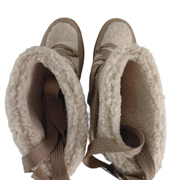 NWT Universal Thread Birgitte Women's 7.5 Lace-Up Platform Sherpa Boots Pull-On - Picture 8 of 9